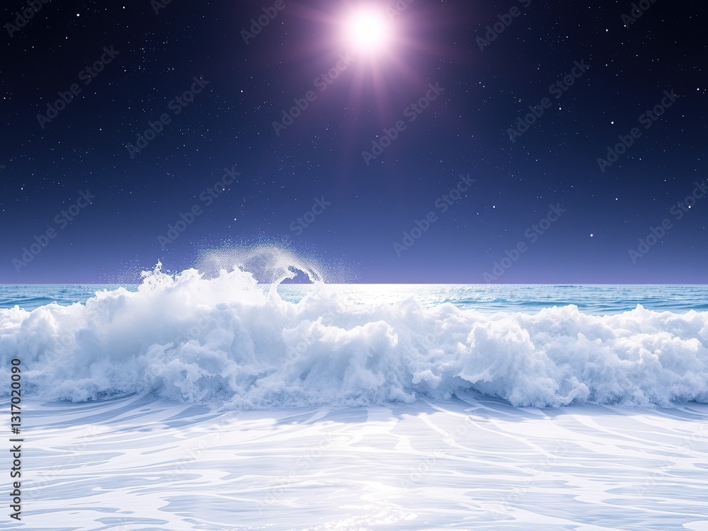 Naklejka premium Shimmering Body Spray, Lilac Glow, Expansive Night Sky