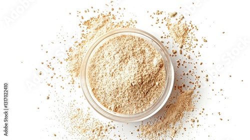 Active dry yeast isolated on white background top view