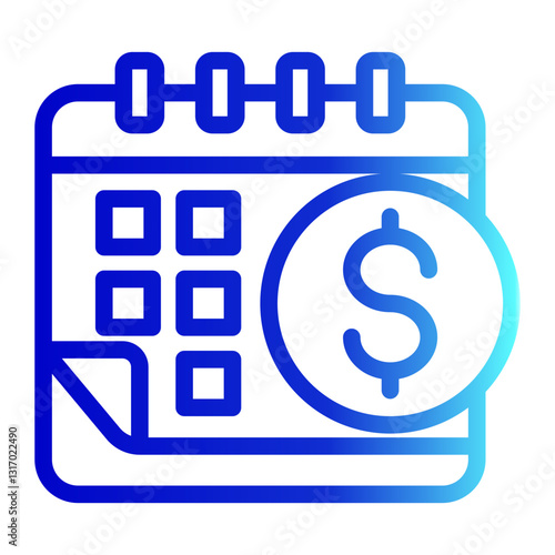 Long Term Debt Icon - Line Gradient - Business Value Themes
