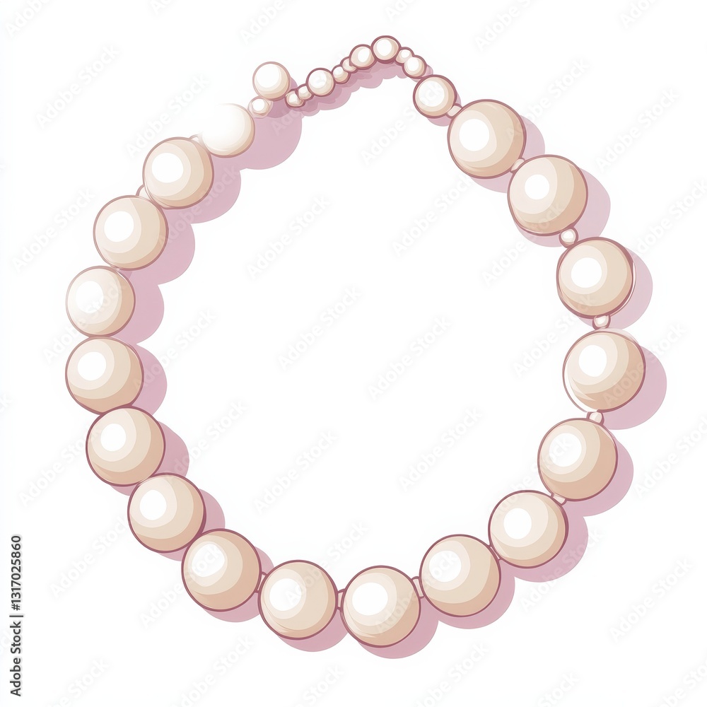 Obraz premium Elegant Pearl Necklace Illustration: Classic Beauty and Style for Jewelry Designs and Fashion Concepts