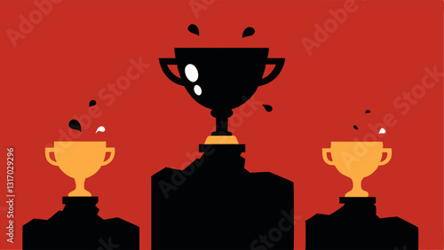 Reputation Erosion Illustrate a trophy slowly wearing away over time symbolizing how repeated gossip can erode someones reputation within a group.