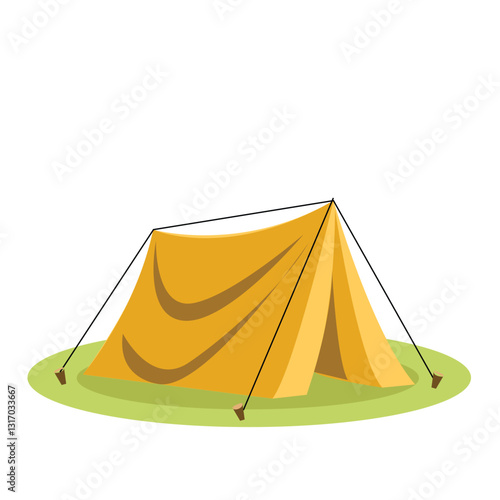 yellow tourist tent for travel and camping
