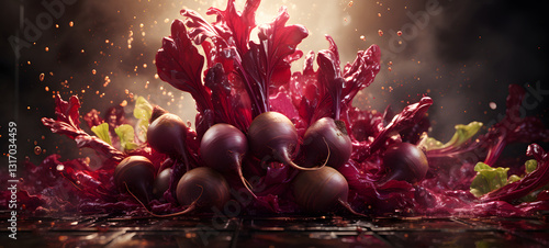 Melted beetroot art, ai generative