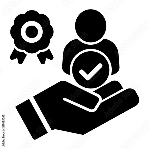 Trustworthiness Icon - Glyph Style - Business Value Themes