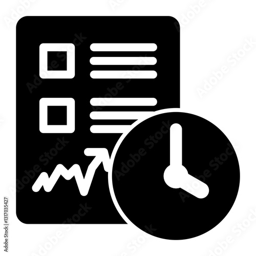 Stock Market Icon - Glyph Style - Business Value Themes