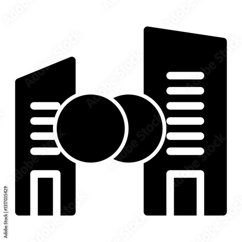 Merger Icon - Glyph Style - Business Value Themes