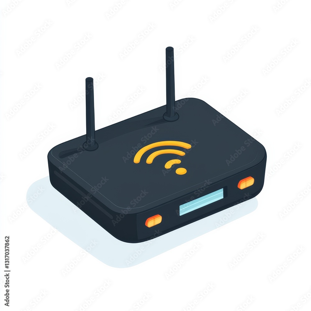 Wireless Router Illustration: Network Connectivity and Modern Technology Wireless Router Illustration: Network Connectivity and Modern Technology