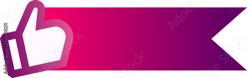 Vector Illustration Label With Thumbs Up. Modern Web Banner Element