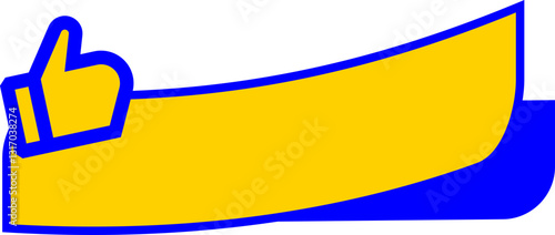 Vector Illustration Label With Thumbs Up. Modern Web Banner Element