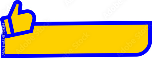 Vector Illustration Label With Thumbs Up. Modern Web Banner Element