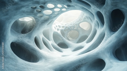 Exploring a minimalist ant nest structure digital art abstract environment surreal viewpoint gigapixel detail