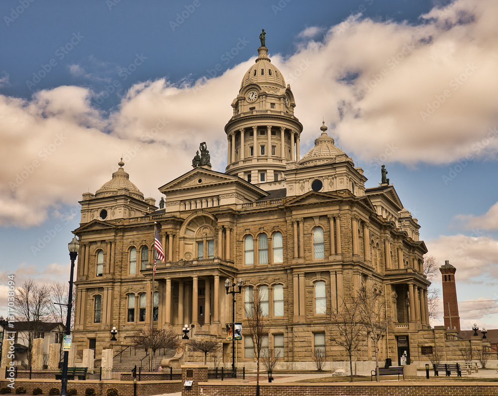 Miami Oh, County Courthouse in downtown Troy, Ohio, USA 2025 Miami Oh, County Courthouse in downtown Troy, Ohio, USA 2025