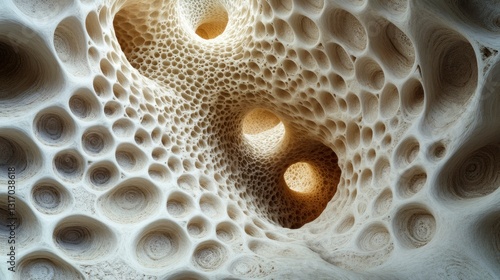 Exploring minimalist ant nest structures underground photo smooth texture close-up nature's intricate design