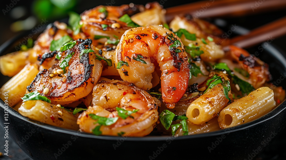 Stir Fried Macaroni with Shrimp Stir Fried Macaroni with Shrimp
