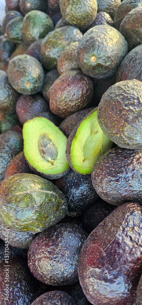 Pile of Avocados and Avocado Halves