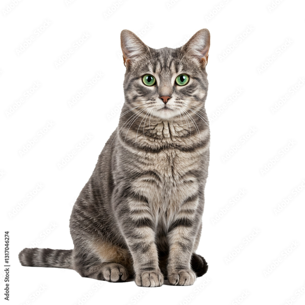Sitting cat as a symbol of pet care and companionship. Sitting cat as a symbol of pet care and companionship.