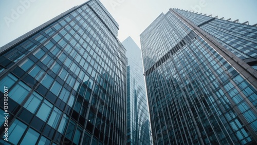 Wallpaper Mural Tall Glass Buildings Reaching Towards The Sky In A Modern Urban Setting Torontodigital.ca