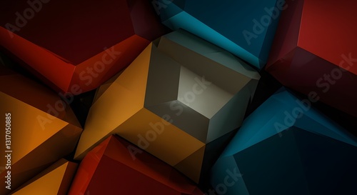 Abstract Geometric Shapes with Vivid Colors