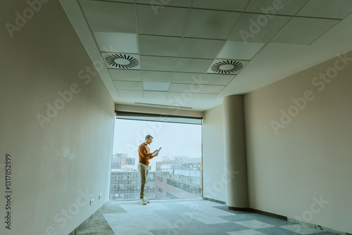 Man standing in a spacious ...