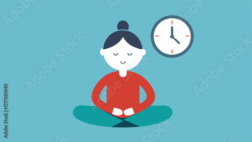 SelfDiscipline A character meditating with a clock ticking nearby depicting the importance of focus and discipline in pursuing longterm aspirations.