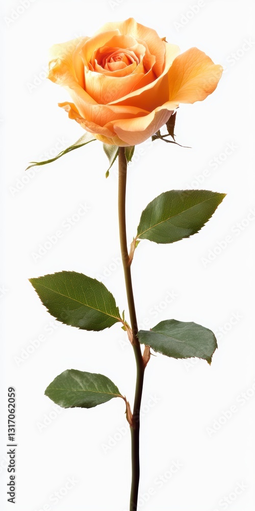 Obraz premium Pale Orange Rose Close Up Studio Shot