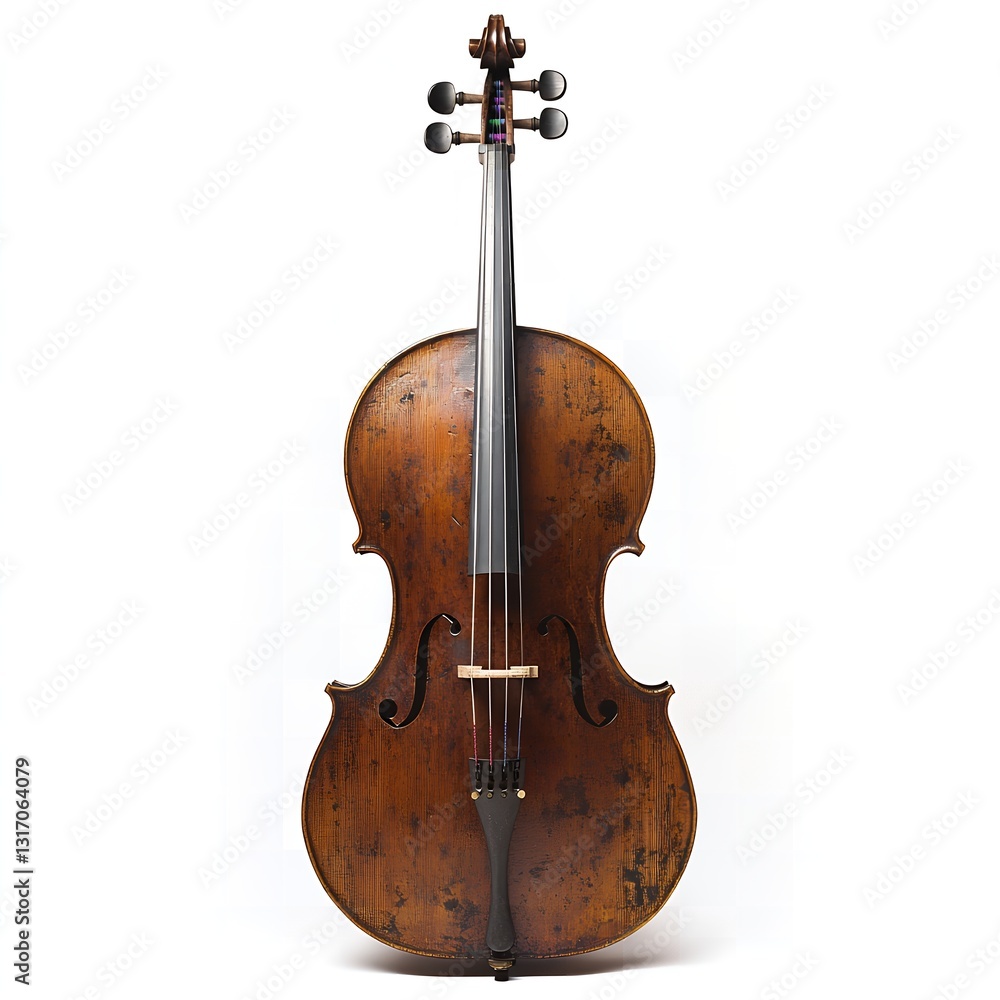 Obraz premium Antique Cello Musical Instrument Vintage Wooden Stringed Bowed Instrument