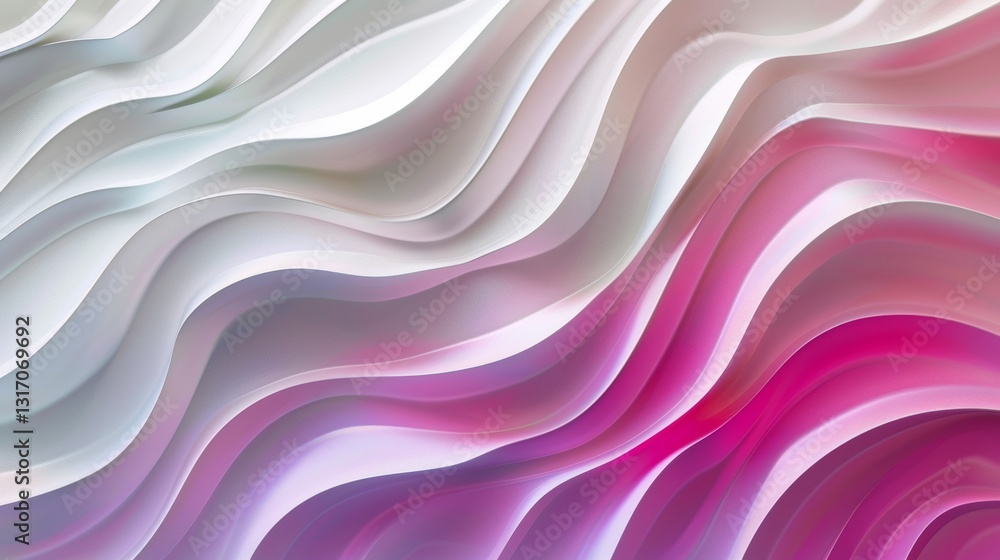 Fototapeta premium Creative Colorful High Definition Wavy White Background Texture with Three Dimensional Artistic Waves