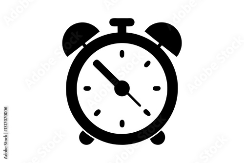 Alarm Clock Flat Icon – Wake-Up Time Symbol for Apps and Websites

