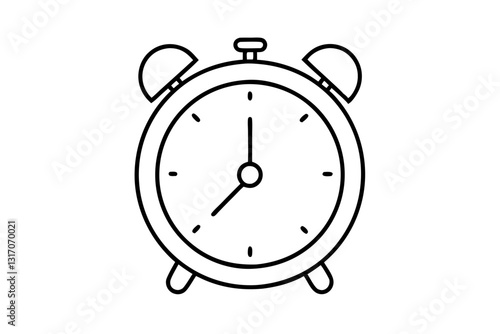 Alarm Clock Flat Icon – Wake-Up Time Symbol for Apps and Websites

