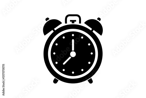 Alarm Clock Flat Icon – Wake-Up Time Symbol for Apps and Websites

