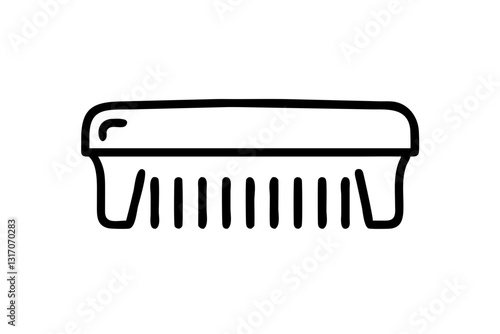 Flat Plastic Hair Comb Icon – Hair Styling Tool Vector Illustration

