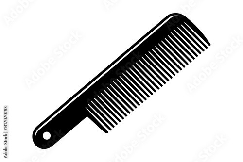 Flat Plastic Hair Comb Icon – Hair Styling Tool Vector Illustration

