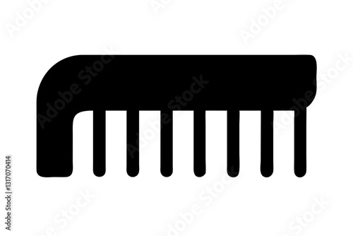 Flat Plastic Hair Comb Icon – Hair Styling Tool Vector Illustration


