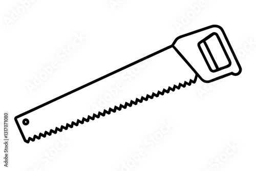 Hand Saw or Handsaw Carpentry Tool Flat Vector Icon

