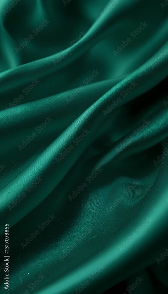 Dark emerald green silk satin fabric backdrop, perfect for product display, fashion show mockup, beauty and luxury presentation, cosmetics, perfume, festive decoration, and gift showcase design. Dark emerald green silk satin fabric backdrop, perfect for product display, fashion show mockup, beauty and luxury presentation, cosmetics, perfume, festive decoration, and gift showcase design.
