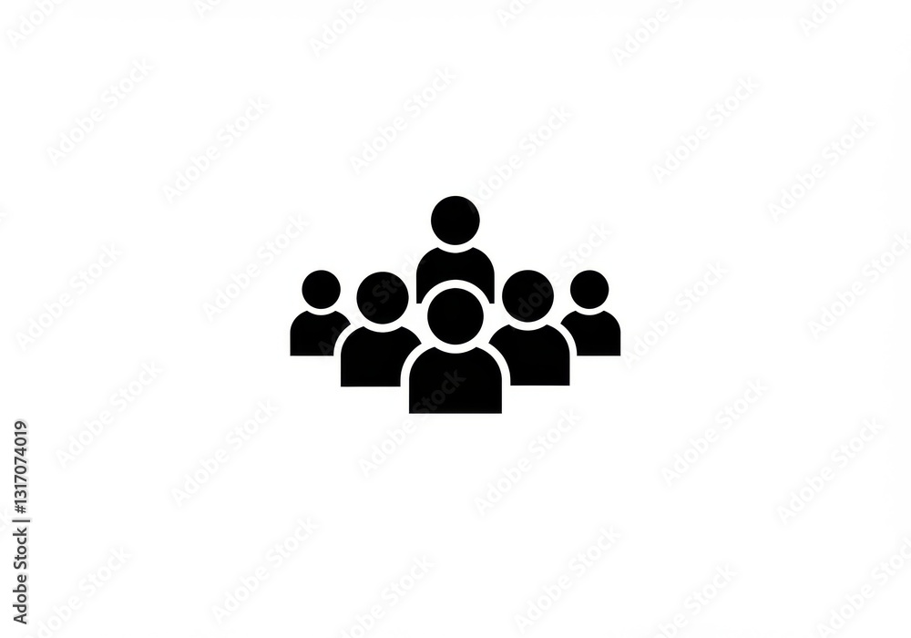 simple icon, group of people, minimalist design, black and white, stick figures, crowd symbol, leadership concept, team representation, geometric shapess simple icon, group of people, minimalist design, black and white, stick figures, crowd symbol, leadership concept, team representation, geometric shapess