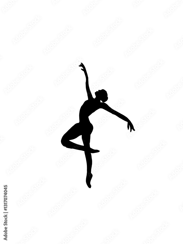 Ilustration silhouette woman dancing ballet Ilustration silhouette woman dancing ballet
