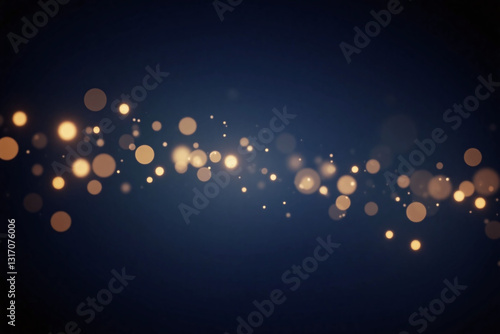blue and gold glittery background with bokeh lights