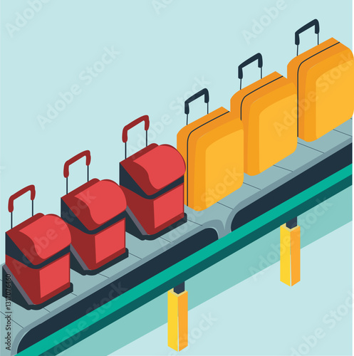 Airport baggage conveyor in terminal.suitcase at the airport