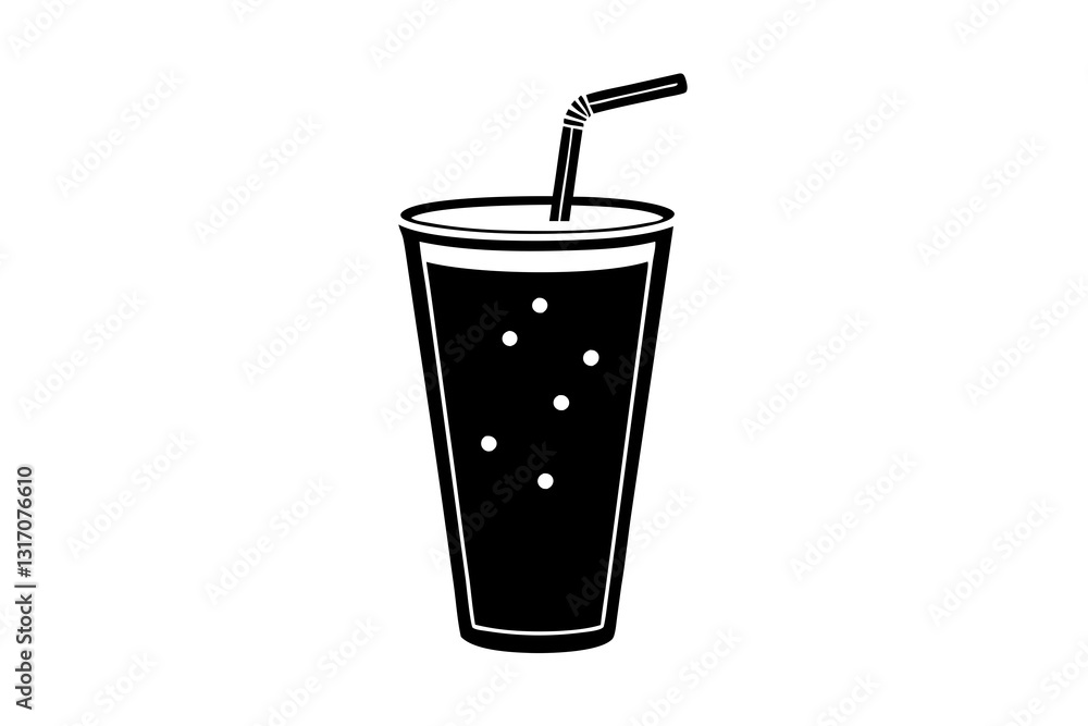 Refreshing Soda Beverage with Straw – Flat Vector Illustration Refreshing Soda Beverage with Straw – Flat Vector Illustration