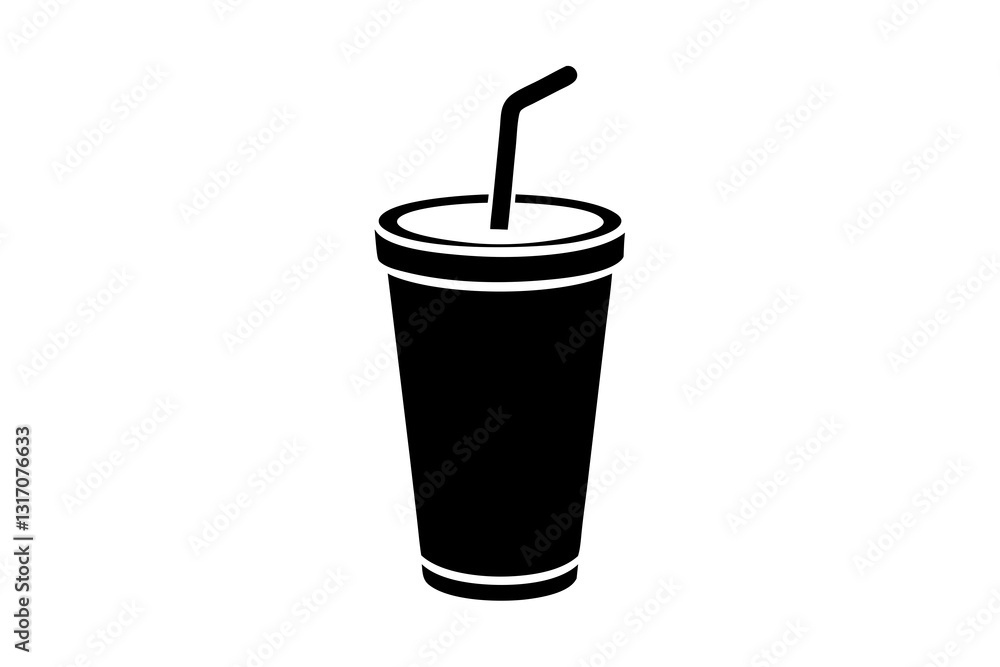 Refreshing Soda Beverage with Straw – Flat Vector Illustration Refreshing Soda Beverage with Straw – Flat Vector Illustration