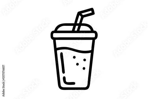 Refreshing Soda Beverage with Straw – Flat Vector Illustration
