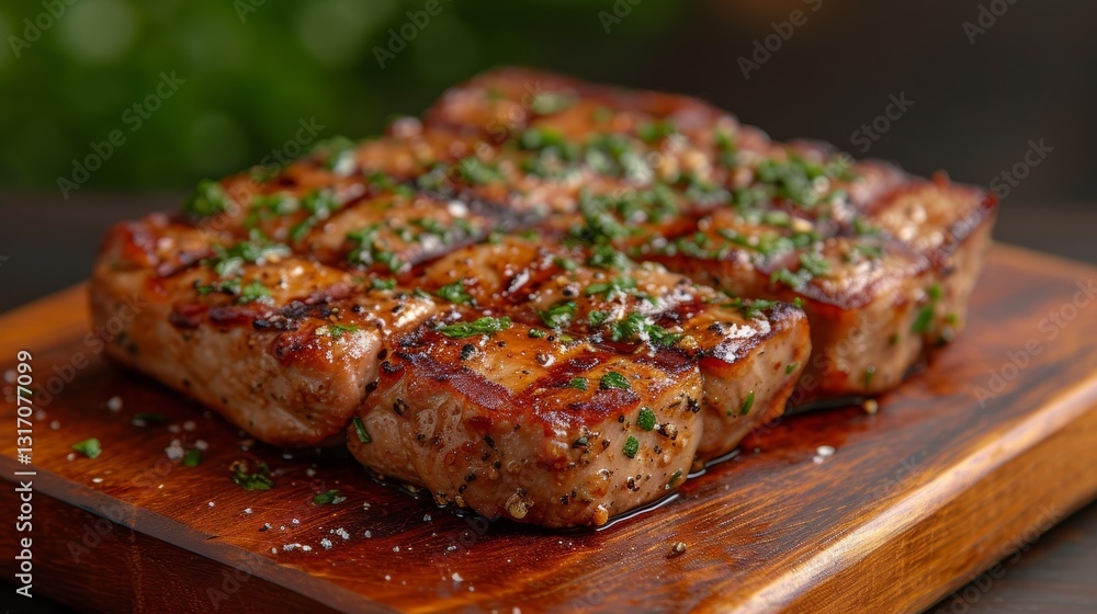 Delicious Pork Chop on a Plate from the United States of America Delicious Pork Chop on a Plate from the United States of America
