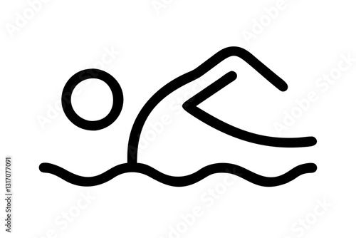  Swimming Icon | Line Art Sports Symbol | SVG Vector