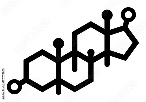 icon of a molecular structure symbolizing a chemical compound or fat molecule.