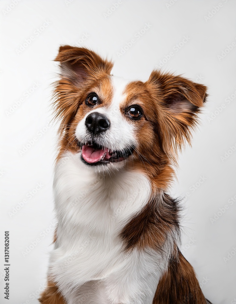 Joyful Dog Showing off Its Playful Personality Against a Simple White Background Joyful Dog Showing off Its Playful Personality Against a Simple White Background