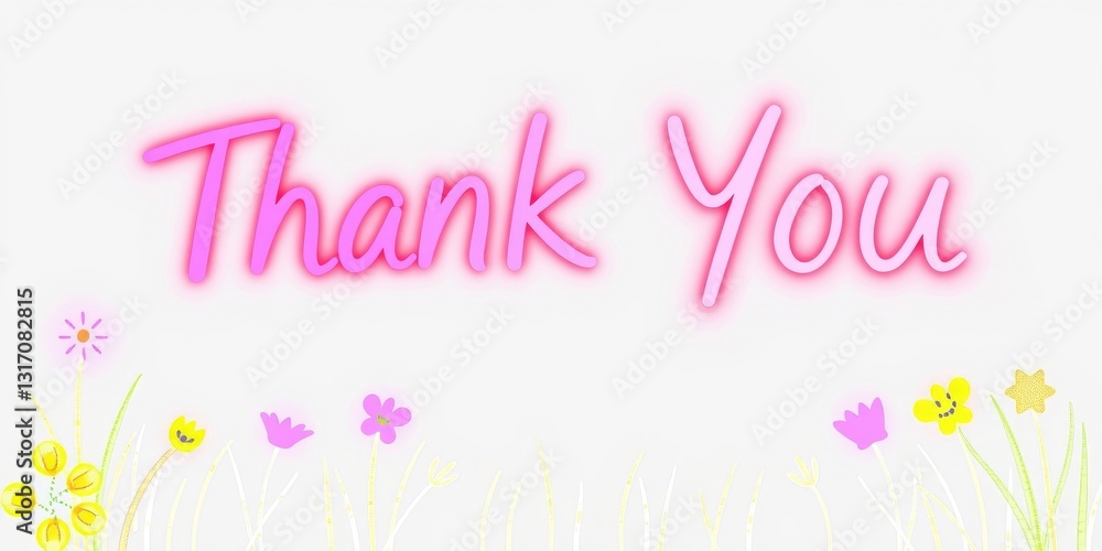 A beautiful thank you banner designed with spring-inspired floral elements and bright colors, perfect for conveying appreciation and gratitude during the season A beautiful thank you banner designed with spring-inspired floral elements and bright colors, perfect for conveying appreciation and gratitude during the season