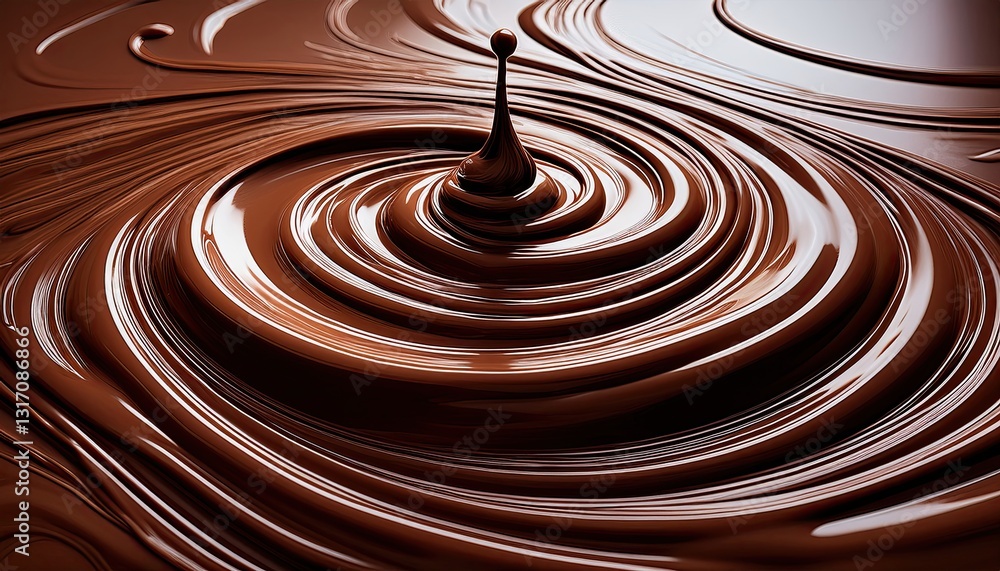 Swirling Chocolate Drizzle Creates an Artful Pattern for World Chocolate Day Celebration Swirling Chocolate Drizzle Creates an Artful Pattern for World Chocolate Day Celebration