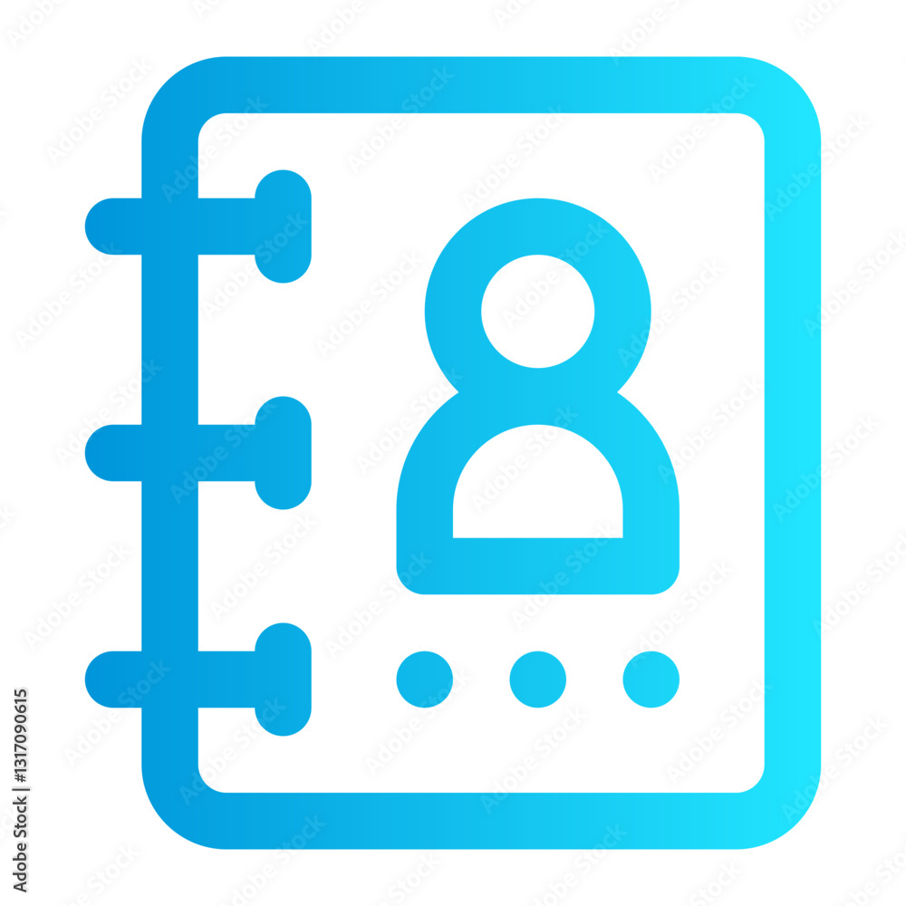 Icon Phone Book With Style Gradient