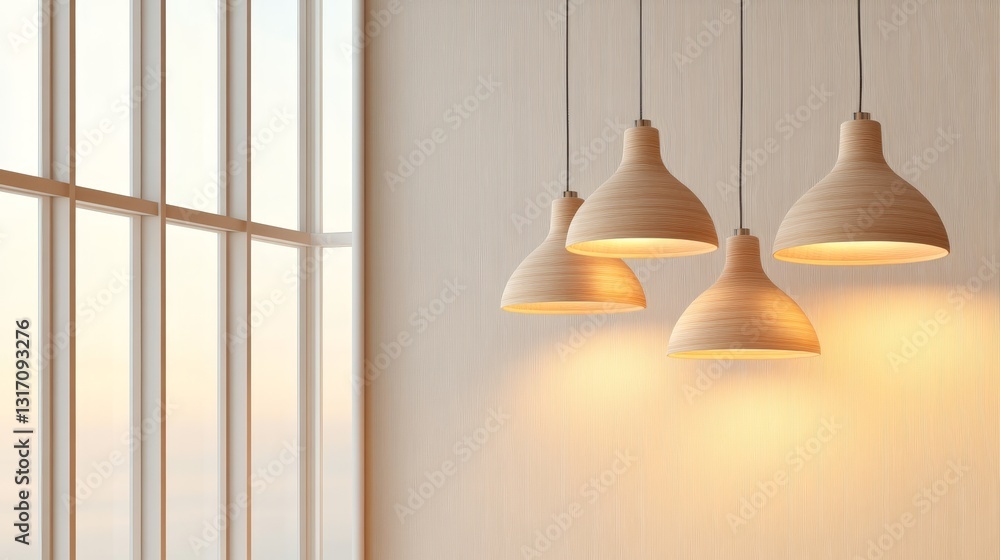 Obraz premium Glowing lamp display in cozy interior space a light-filled perspective on modern design